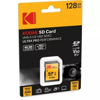 Kodak SDXC 128GB UHS-II U3 V60 Ultra Pro Memory Card