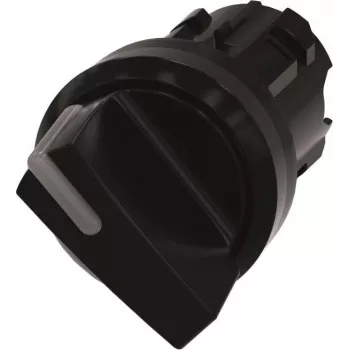 Siemens 3SU1002-2BF10-0AA0 Selector Switch, 22 mm, Round, Plastic, Black, 2-Position, Latching, Illuminable, IP66/IP67/IP69/IP69K
