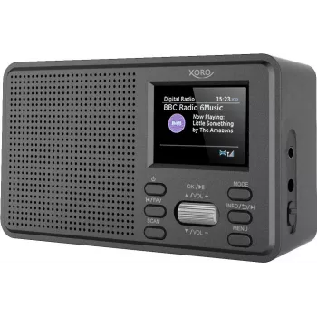 XORO DAB 142 Portable DAB+ Radio with FM, Alarm Clock, 2.4 inch TFT Display, Black