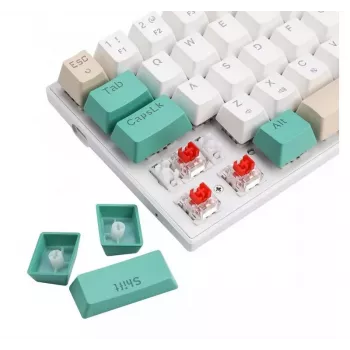 Defender VEXX GK-084 Mechanical Gaming Keyboard, 75% Layout, Outemu Red Switches, White