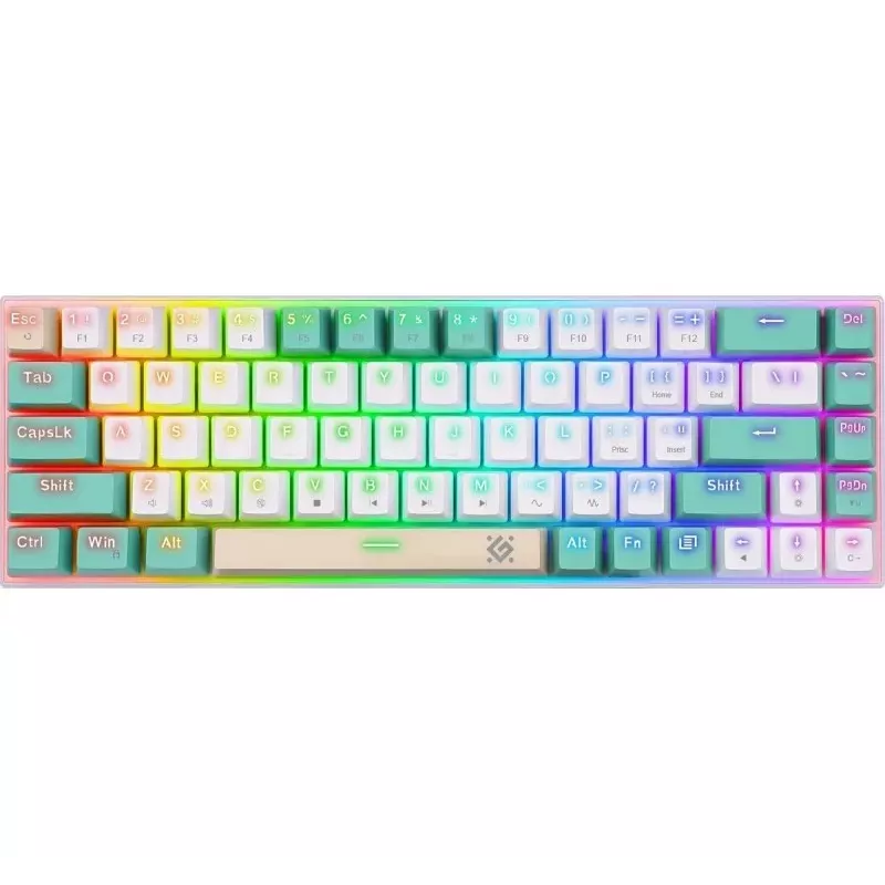 Defender VEXX GK-084 Mechanical Gaming Keyboard, 75% Layout, Outemu Red Switches, White