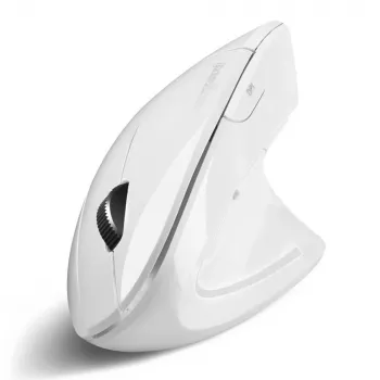 Perixx PERIMICE-813 W Wireless Vertical Ergonomic Mouse, Optical, 2.4GHz RF + Bluetooth, White