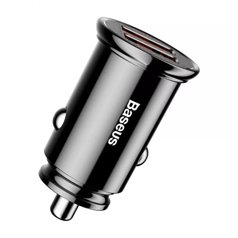 Baseus Circular 2xUSB QC3.0 5A 30W Car Charger (Black)