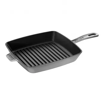 ZWILLING Staub Cast Iron Square Grill Pan 26 cm Graphite Grey