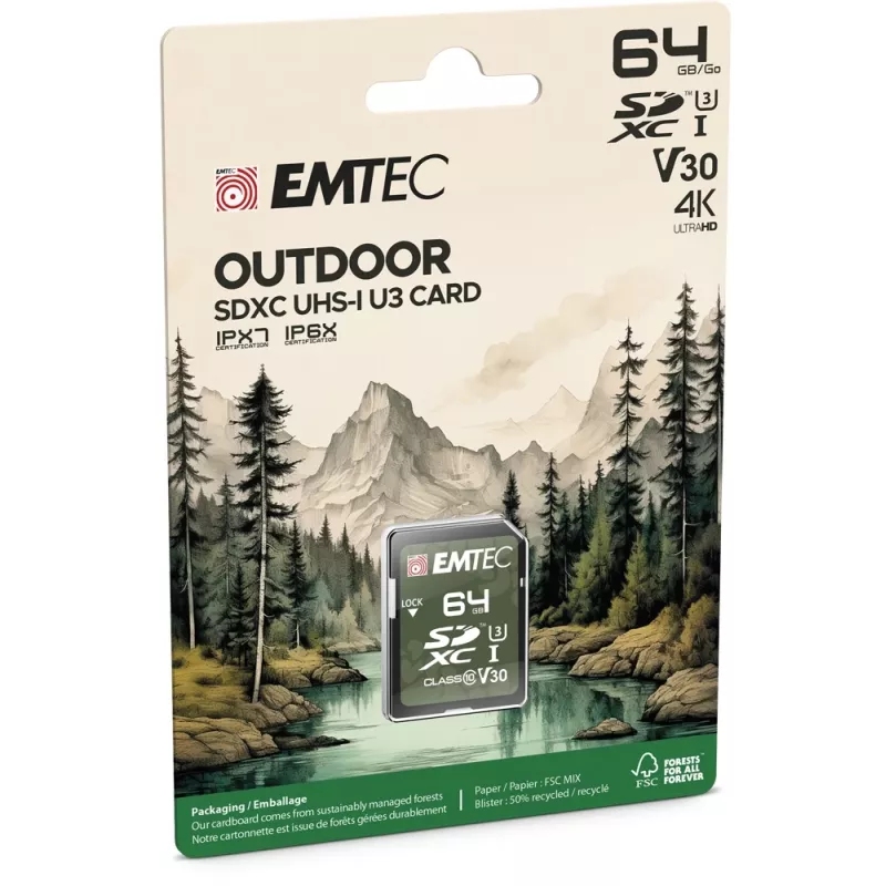 EMTEC SDXC 64GB UHS-I U3 V30 Outdoor Memory Card
