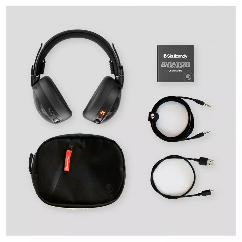 Skullcandy Aviator 900 ANC TWS Wireless Over-Ear Headphones with Active Noise Canceling, Black