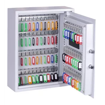 OLYMPIA GOsafe 50B Key Safe with Electronic Code Lock, 50 Hooks, Grey, Wall-Mountable, Solid Steel
