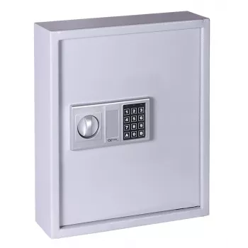 OLYMPIA GOsafe 50B Key Safe with Electronic Code Lock, 50 Hooks, Grey, Wall-Mountable, Solid Steel