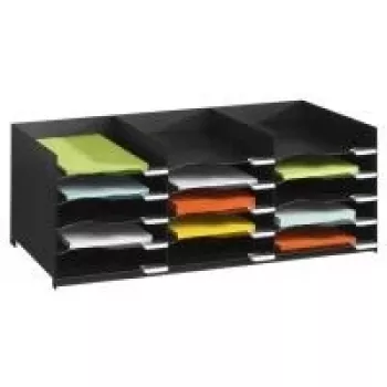 PAPERFLOW Sorting Box for Transverse Roller Shutter Cabinets (EO532.01) - Light Grey, 3 Compartments
