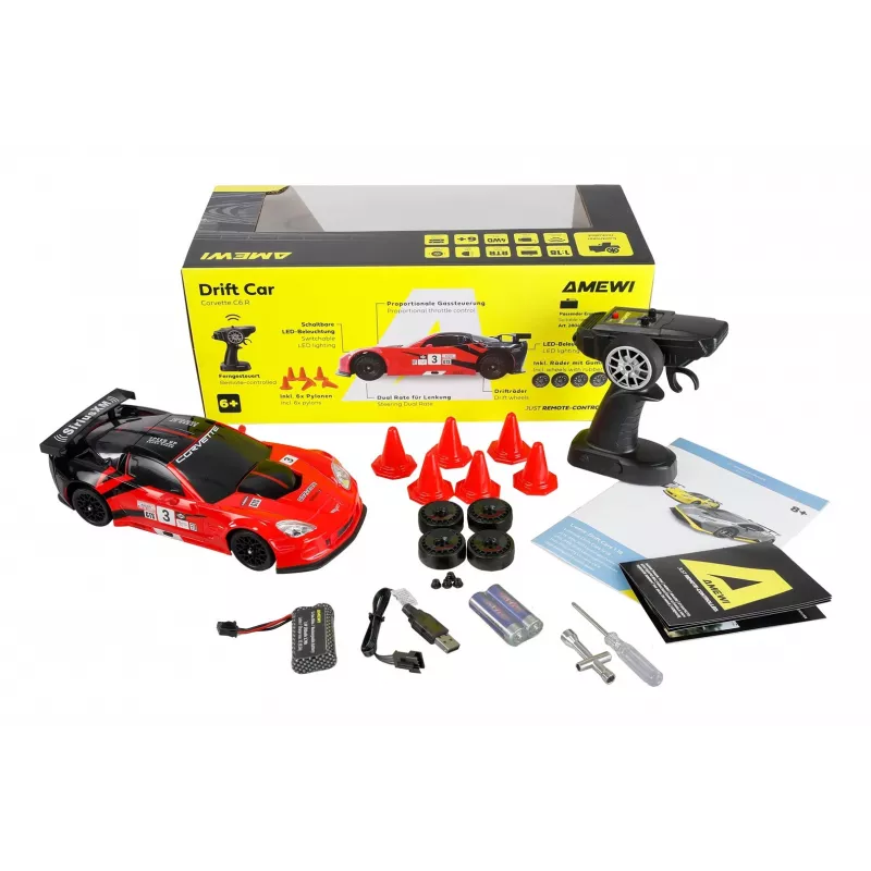 Amewi Corvette C6R RC Drift Car 1:18 4WD RTR Electric Brushed