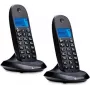 Motorola C1002CB+ DECT Cordless Phone with 2 Handsets, Black, Backlit Screen, Hands-Free, 50-Entry Phonebook