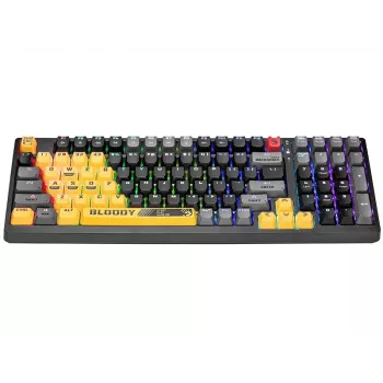 A4Tech Bloody S98 Sports Lime Mechanical Keyboard, BLMS Red Plus Switches, 98-Key Compact, RGB Backlight, USB-C Detachable