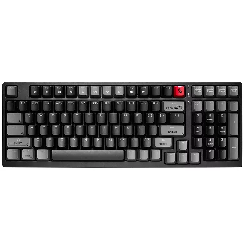 A4Tech Bloody S98 Sports Lime Mechanical Keyboard, BLMS Red Plus Switches, 98-Key Compact, RGB Backlight, USB-C Detachable
