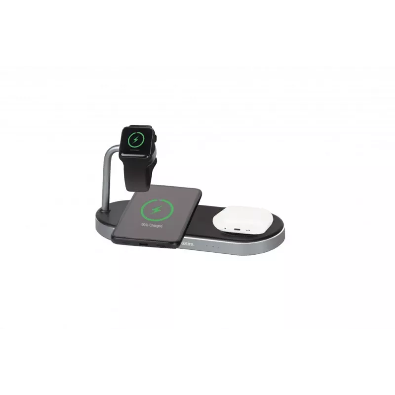 Verbatim 3-in-1 Wireless Charging Station with AC Power Adapter - Black