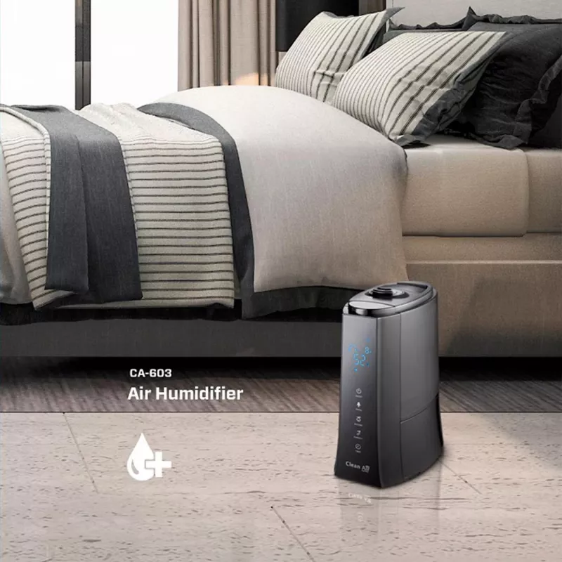 Clean Air Optima CA-603 Ultrasonic Humidifier with Ionizer, 5.5L, Cool & Warm Mist, Up to 60 m², Digital Touch Panel, Remote Control, Wi-Fi App
