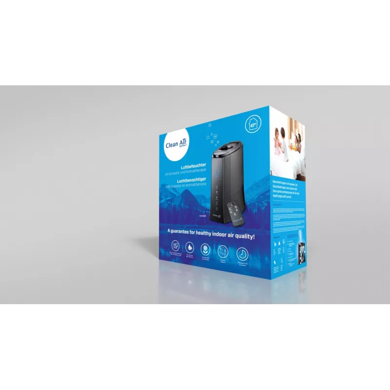 Clean Air Optima CA-603 Ultrasonic Humidifier with Ionizer, 5.5L, Cool & Warm Mist, Up to 60 m², Digital Touch Panel, Remote Control, Wi-Fi App