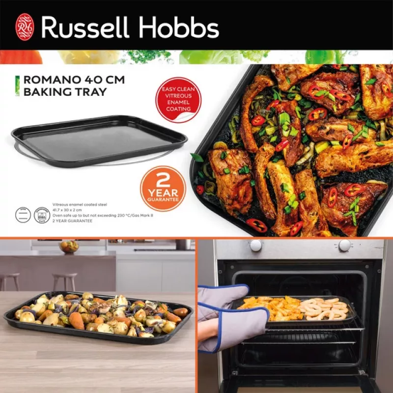Russell Hobbs CW114411EU7 40cm Baking Tray - Carbon Steel, Non-Stick, Dishwasher Safe