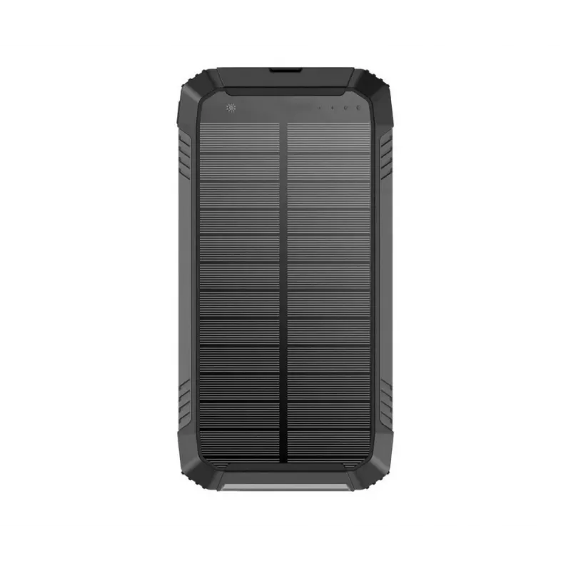 PowerNeed S20000Q 20000mAh Outdoor Solar Power Bank with Wireless Charging, QC3.0 & PD 20W, Black