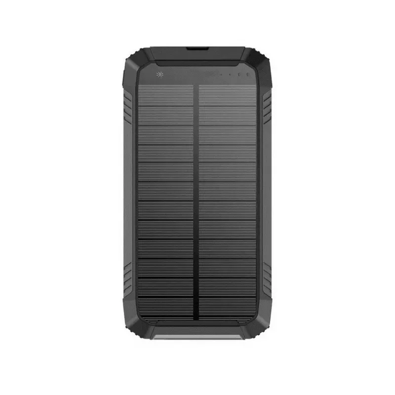 PowerNeed S20000Q 20000mAh Outdoor Solar Power Bank with Wireless Charging, QC3.0 & PD 20W, Black