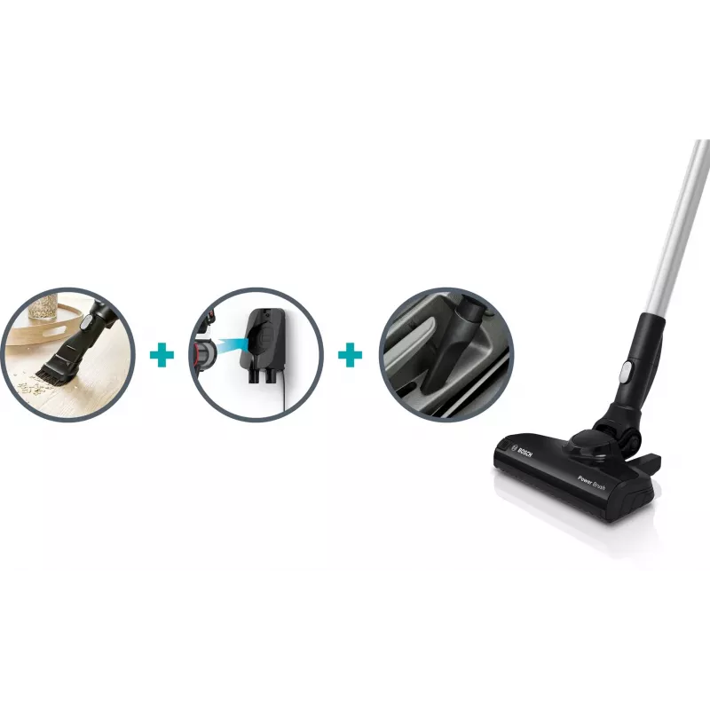 Bosch Unlimited Serie 6 BCS611P4A Cordless Stick Vacuum Cleaner, 0.3 L, Black, 2.5 Ah