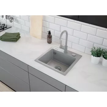 DEANTE Kitchen Mixer Tap Grey Graphite Single-Lever Brass Swivel U-Spout