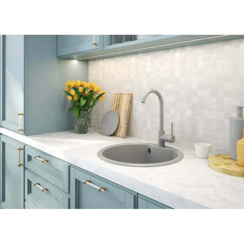 DEANTE Kitchen Mixer Tap Grey Graphite Single-Lever Brass Swivel U-Spout