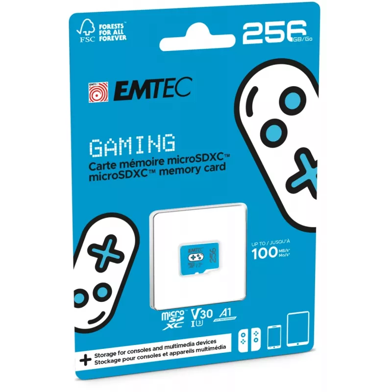 EMTEC Gaming MicroSDXC 256GB UHS-I U3 V30 A1 Memory Card