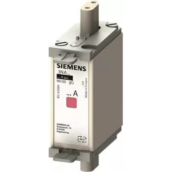 SIEMENS SENTRON 3NA6830-4 NH Fuse Link, NH000, 100A, 400V AC, gL/gG, with Combination Indicator and Insulated Grip Lugs