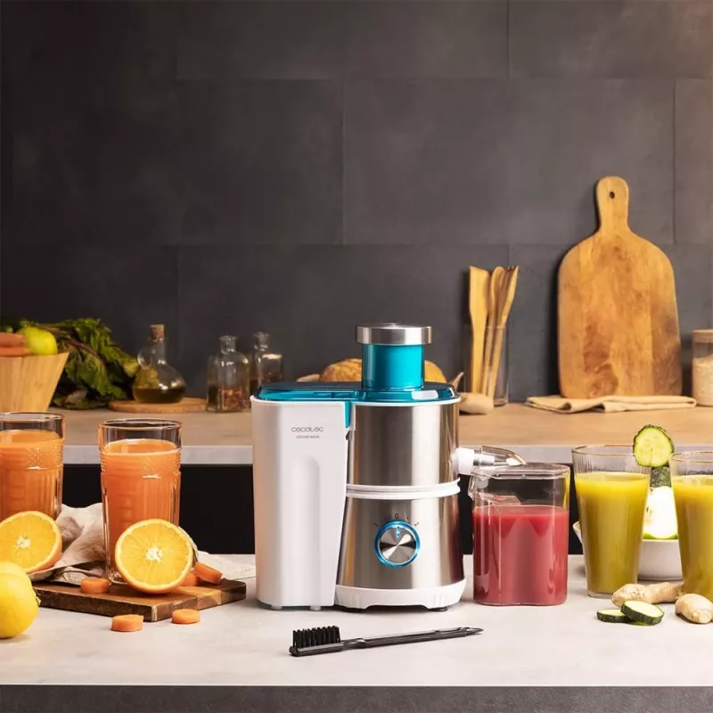 Cecotec Juice&Fresh 400 Titan White Centrifugal Juicer, 400 W, 2 Speeds, Stainless Steel Filter, 1.2 L Pulp Container, White
