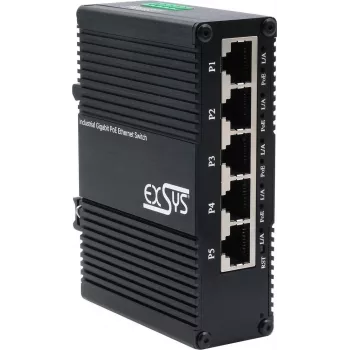 EXSYS EX-62030MPOE Industrial 5-Port Gigabit PoE+ Web Managed Switch
