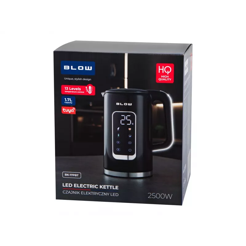 BLOW BK-17PBT Smart Wi-Fi Electric Kettle with Digital Display, 2500W, 1.7L, Black