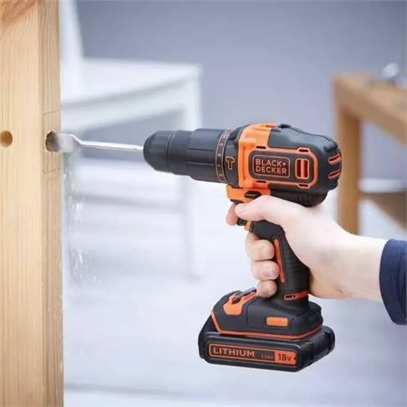 Black & Decker BDCHD18-QW 18V Cordless Hammer Drill 1400 RPM Black/Orange