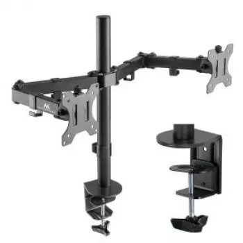 Maclean MC-884 Single Monitor Desk Mount for 17-32 inch Screens, Black, Gas Spring, USB 3.0