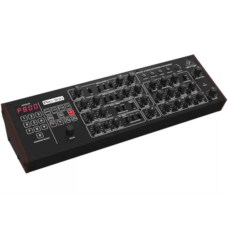 Behringer PRO-800 Analogue Synthesizer - 8-Voice Desktop Module with 16 VCOs, Arpeggiator, and Poly Chain