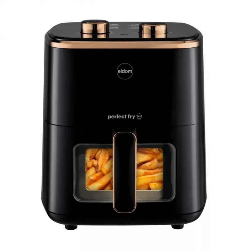 ELDOM FRITTA Fat-Free Fryer 5.0 L Adjustable Temp. Timer 1500 W Single 5 L Stand-Alone Hot Air Fryer Black
