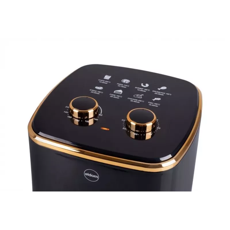 ELDOM FRITTA Fat-Free Fryer 5.0 L Adjustable Temp. Timer 1500 W Single 5 L Stand-Alone Hot Air Fryer Black
