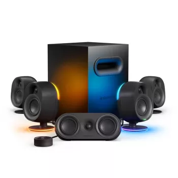 SteelSeries Arena 9 5.1 Channel Speaker System with Wireless Subwoofer, Bluetooth 5.0, RGB Lighting, Black