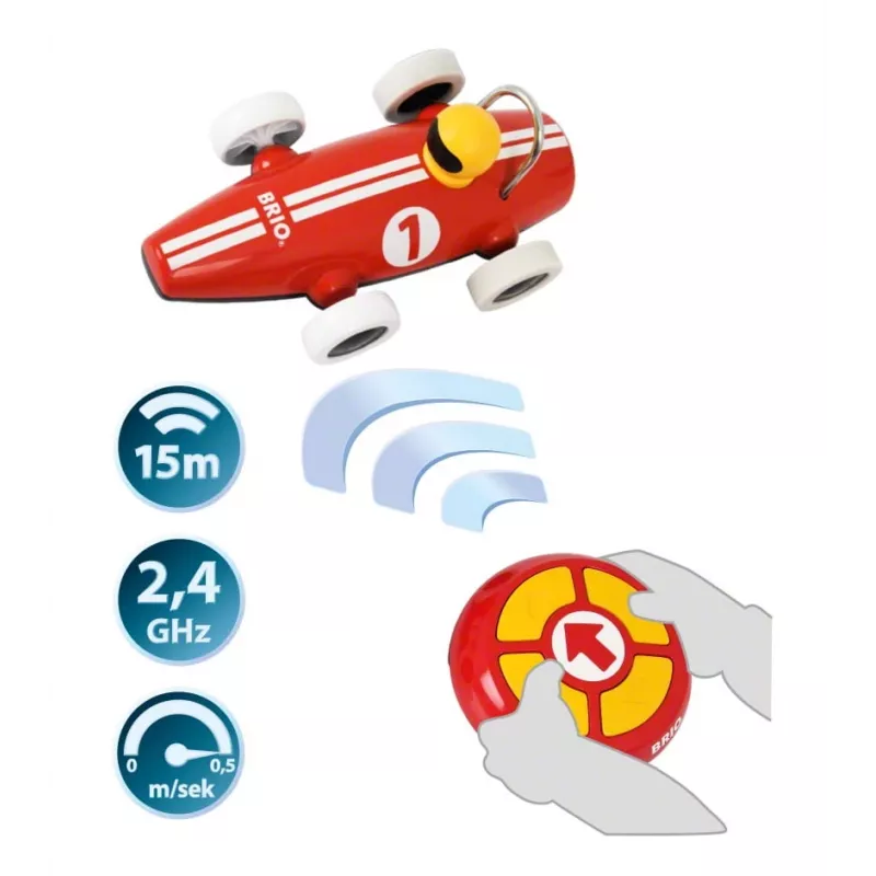 BRIO RC Rennwagen with Remote Control, Red/White