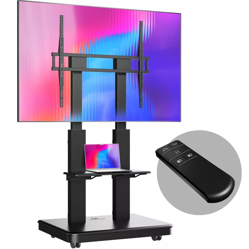 ONKRON TS2811E-B Mobile TV Stand for 50-120 inch Screens, Black