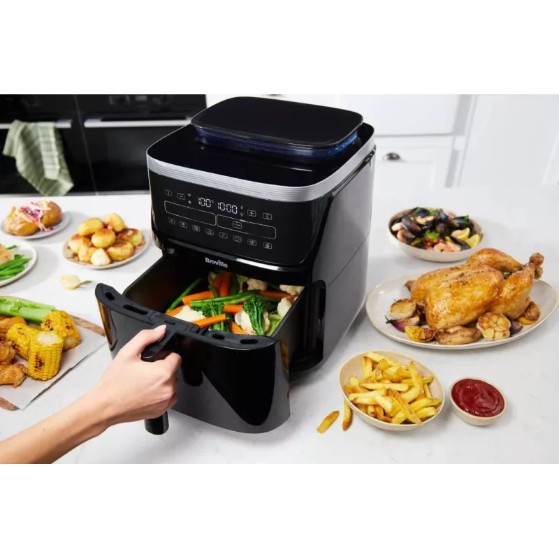 Breville VDF133X Oil-Free Steam Fryer, 7L, 1700W, Black/Silver