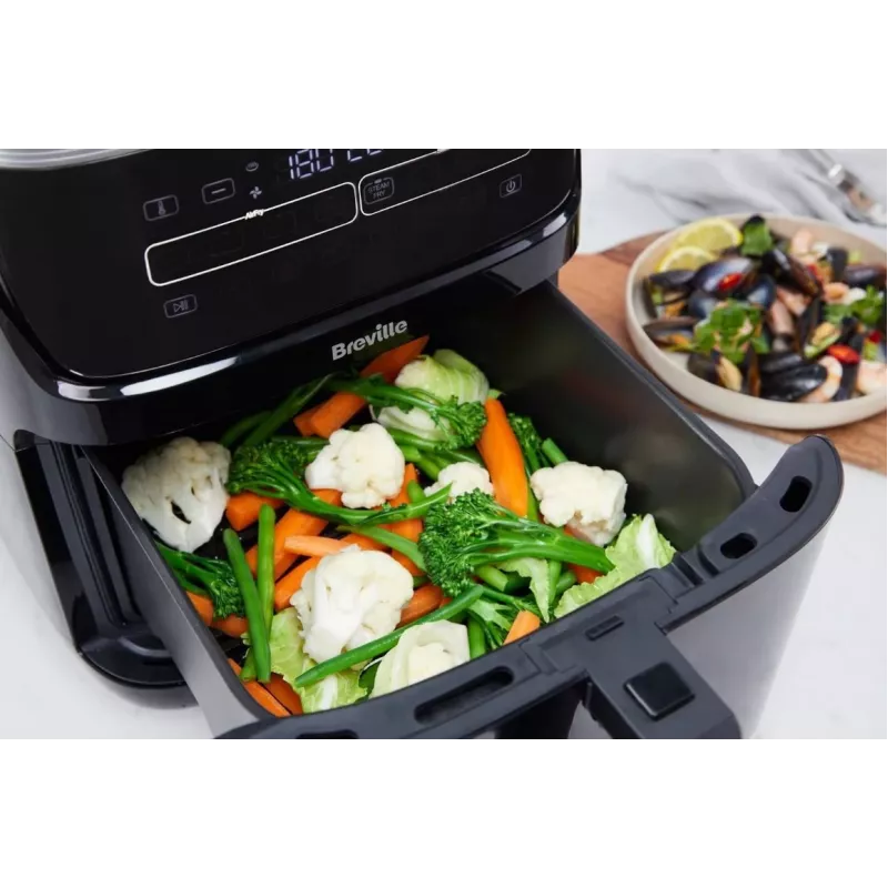 Breville VDF133X Oil-Free Steam Fryer, 7L, 1700W, Black/Silver