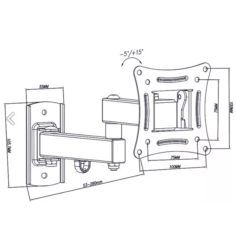 BLOW TV Wall Mount 10-27 inch Black Fixed 15kg VESA 75x75 100x100