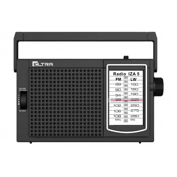 ELTRA Radio IZA-5 Black Portable FM Radio with AM LW Bands, AUX-in, Battery/Mains Power