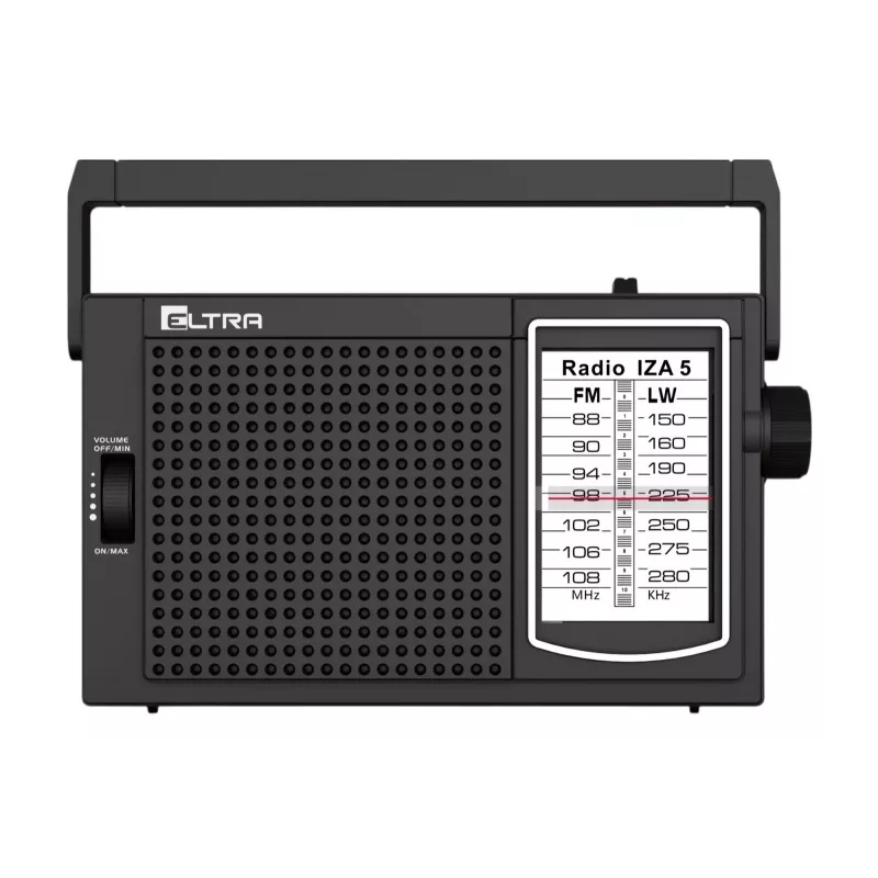 ELTRA Radio IZA-5 Black Portable FM Radio with AM LW Bands, AUX-in, Battery/Mains Power