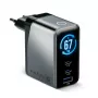 EVERACTIVE SC-670Q GaN 67W USB-C Charger with 2x USB-C and 1x USB-A, Quick Charge 4+, PD 3.0, Black