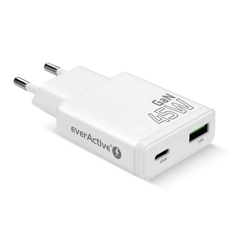 EVERACTIVE GaN QC3.0 45W USB-C Wall Charger SC-460Q White