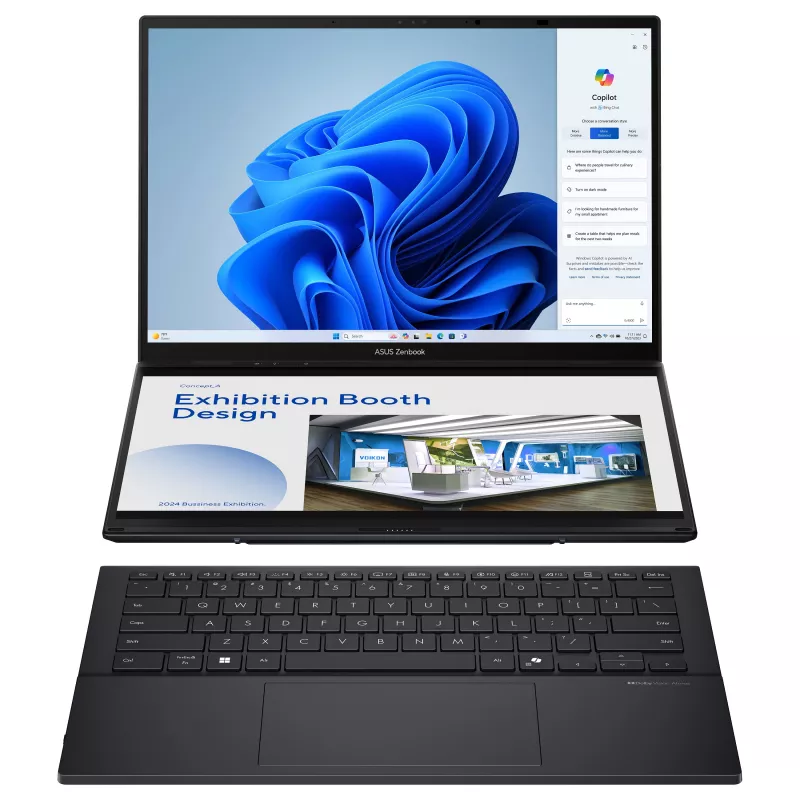 ASUS Zenbook Duo UX8406CA-QL331W 14 inch OLED Touch 2-in-1 Laptop (Intel Core Ultra 9 185H, 32GB RAM, 1TB SSD, Windows 11 Home) - Inkwell Gray