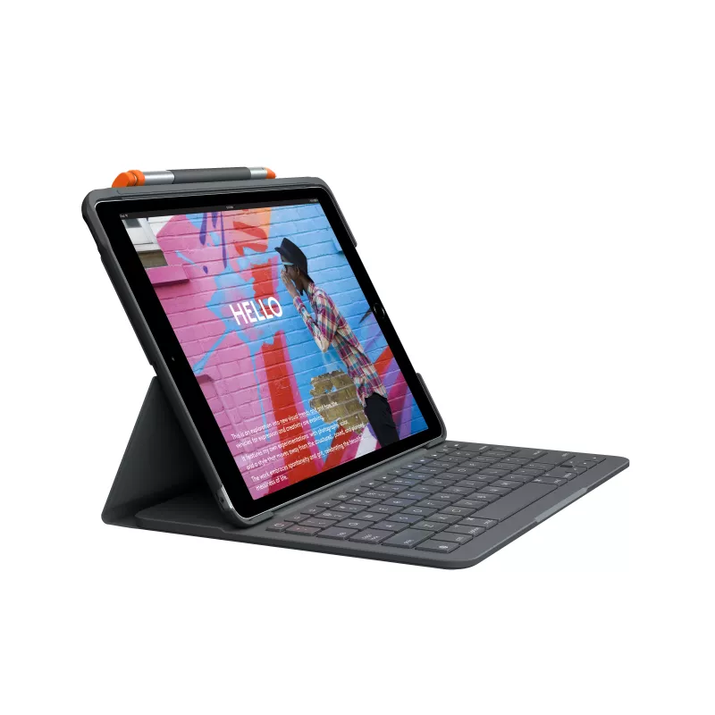 Logitech Slim Folio Keyboard Case for iPad 10.2-inch (7th, 8th, 9th Gen) - Graphite - QWERTY UK English