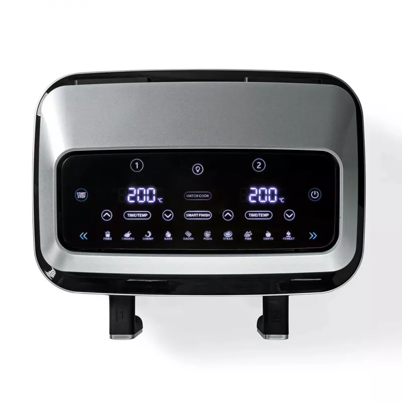 Nedis KAAF320BK Hot Air Fryer Dual Basket 8.4 L 2600 W Digital Touchscreen Black