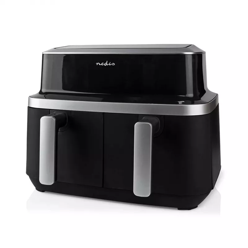Nedis KAAF320BK Hot Air Fryer Dual Basket 8.4 L 2600 W Digital Touchscreen Black